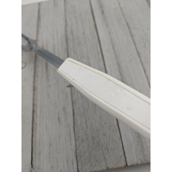 Vintage Meat Fork 12" White Handle Chrome - Picture 5 of 9